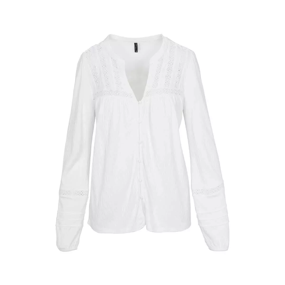 North River Women's Saratoga Crochet Long Sleeve Top