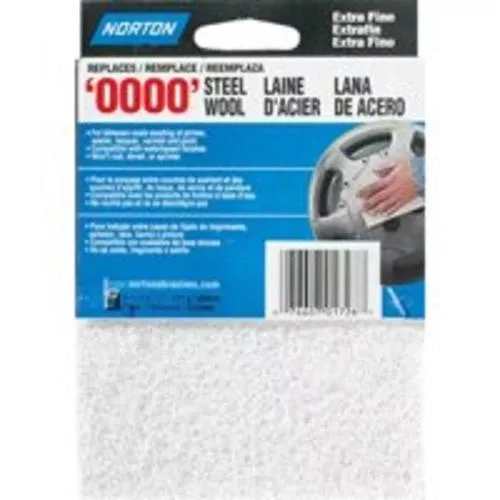 Norton 01726 Synthetic Steel Wool Pad, 4-3/8"x5-1/2", White