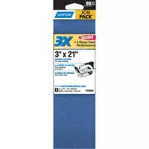 Norton 07660749264 3X Power Sanding Belt, 3"x21"