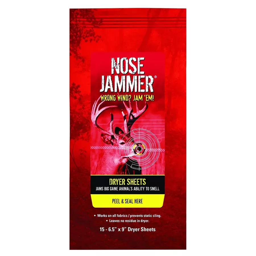 Nose Jammer Scent Elimination Dryer Sheets - 15 pk