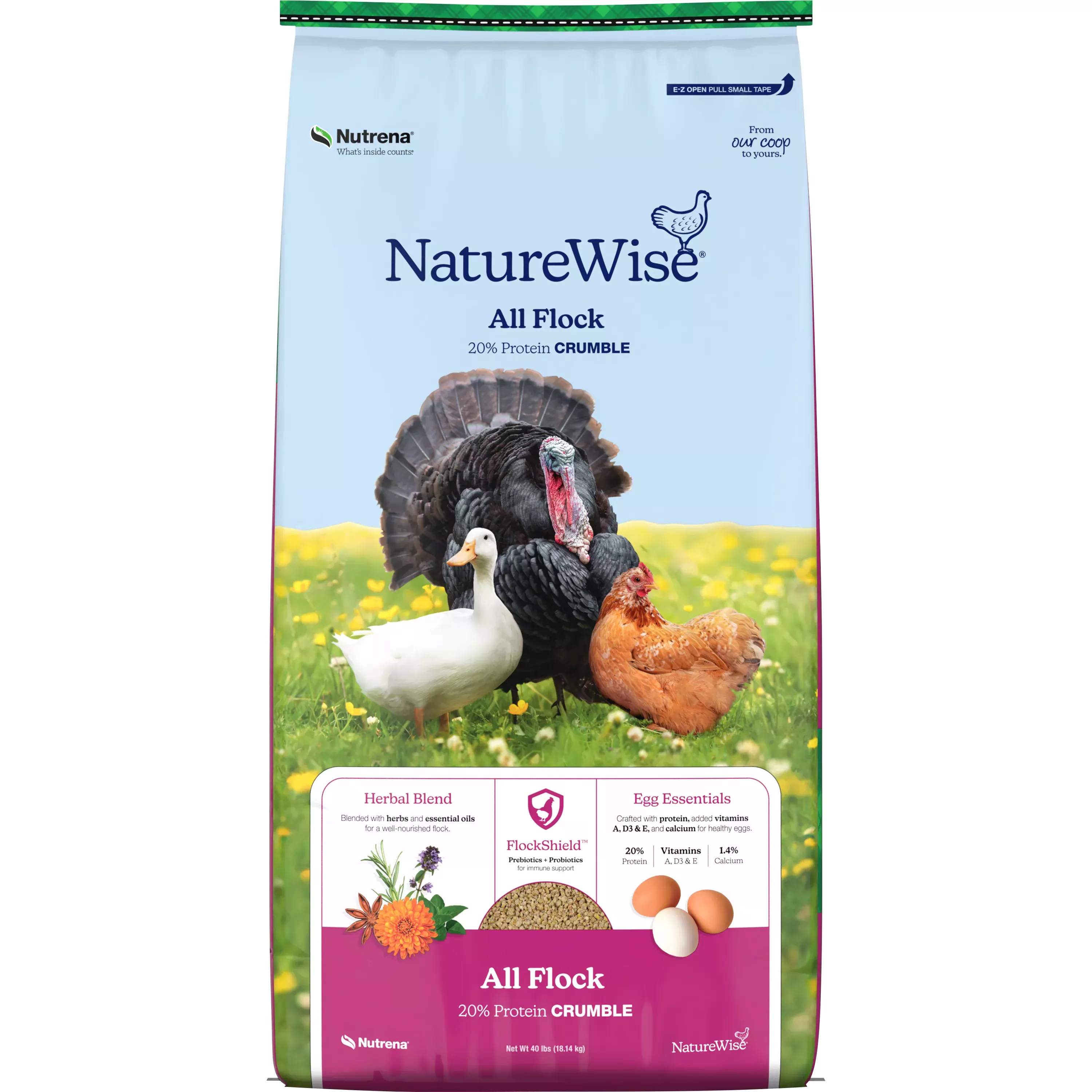 Nutrena NatureWise All Flock 20% Crumble Feed - 40 lb