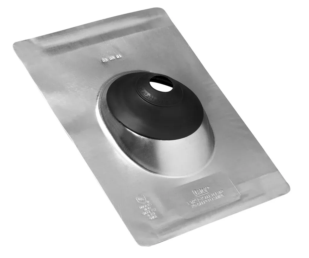 Oatey 12958 No-Calk Standard Base Roof Flashing, 4", Aluminum