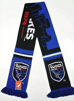 Official MLS San Jose Earthquakes Soccer Scarf Black Blue Quakes RuffNeck