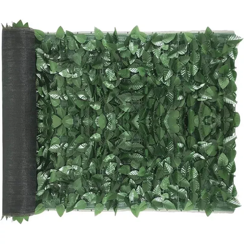 Ogrmar 98×39 inch Artificial Leaves Privacy Fence Screen Artificial Hedges Fence Outdoor Decorative Faux Ivy Fencing Panel Vine Privacy Fence Wall Screen