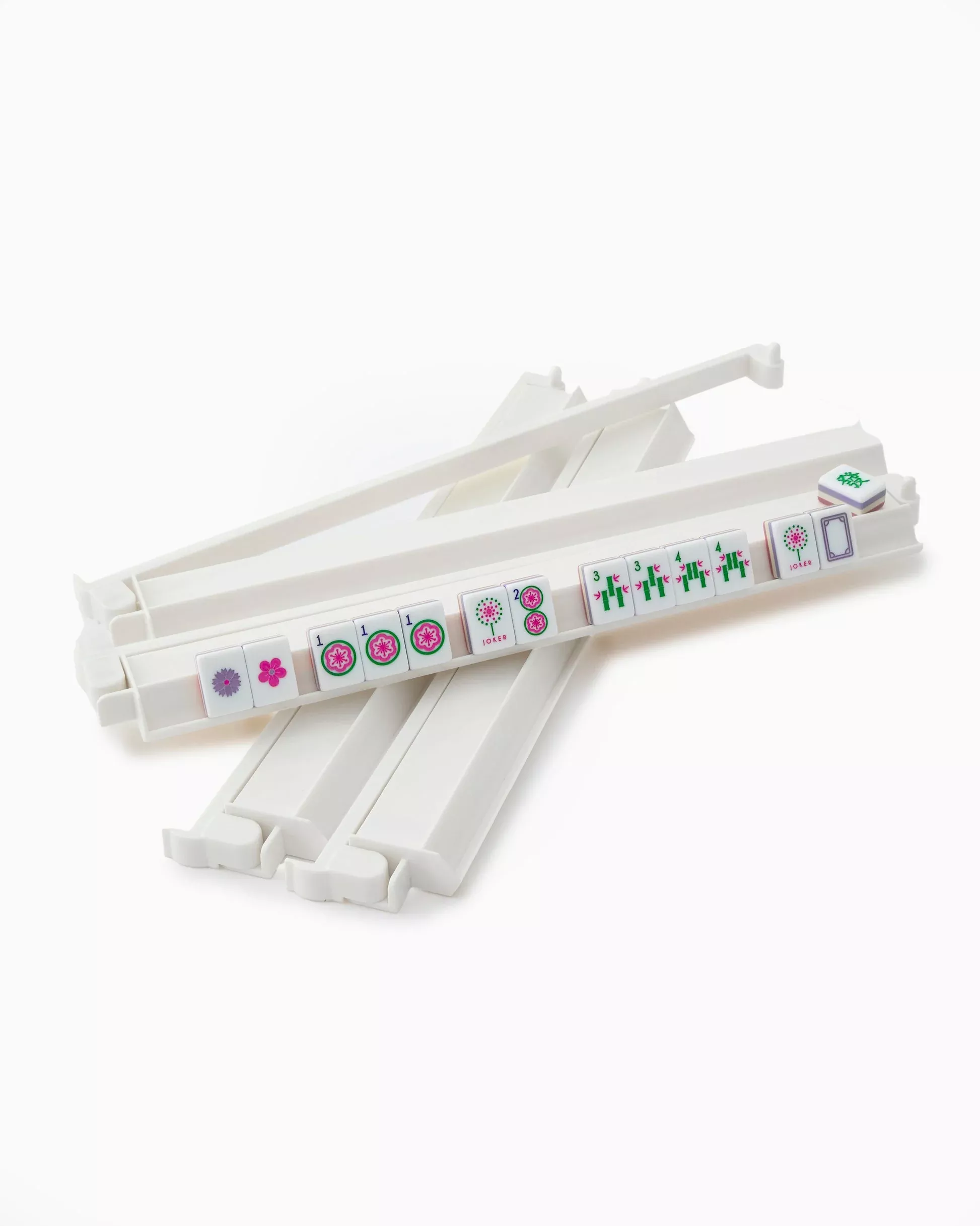 Oh My Mahjong - White Acrylic Rack & Pusher Set