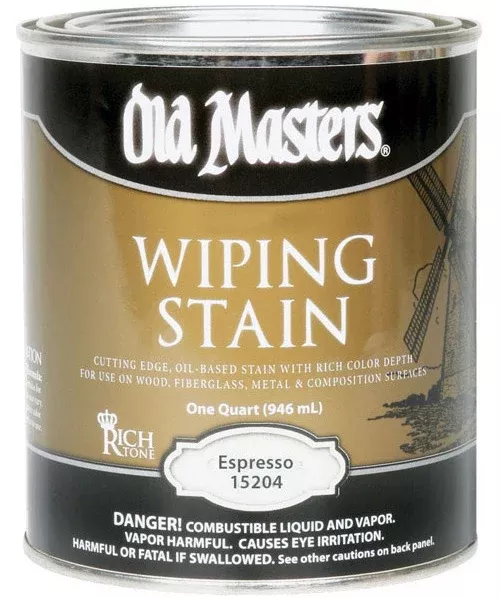 Old Masters 15204 Semi-Transparent Wiping Stain, Quart, Espresso