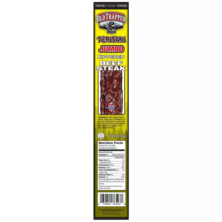 Old Trapper Teriyaki Jumbo Kippered Beef Steak - 2 oz