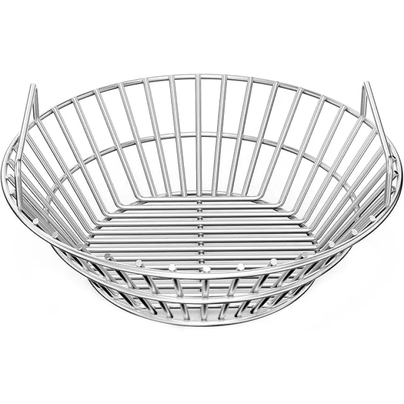 only fire Charcoal Ash Basket, Stainless Steel Charcoal Holder with Handles, Grilling Accessories, Fits Kamado Joe Classic and Large Big Green Egg Grills