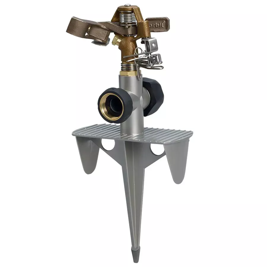 Orbit Brass Impulse Sprinkler on Zinc Spike