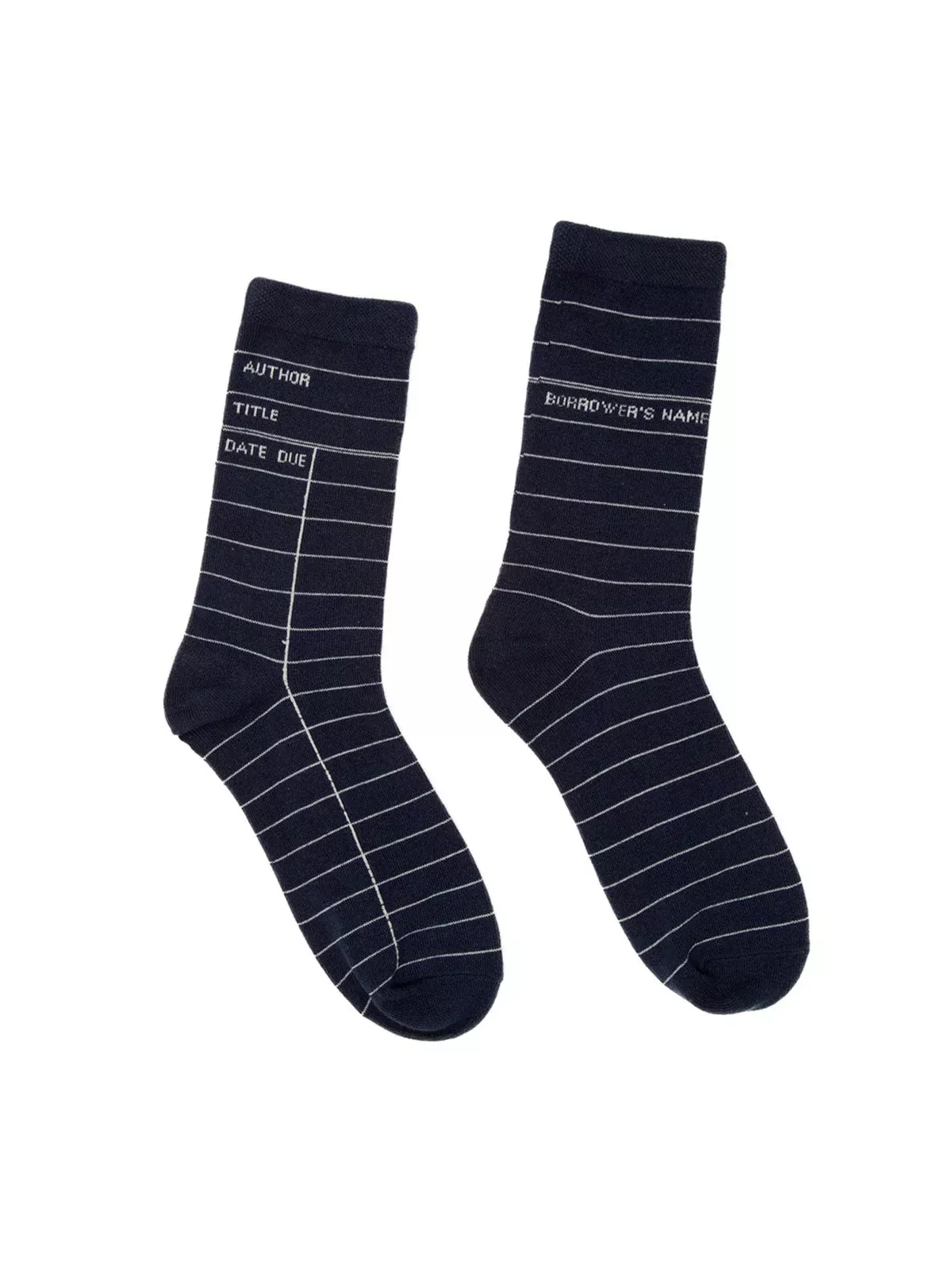 Out of Print - Library Card Socks, Navy