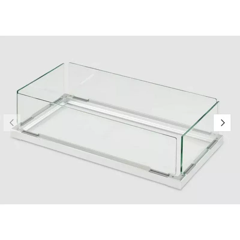 Outdoor Greatroom Rectangular Folding Glass Wind Guard for Fire Tables FWG-1224