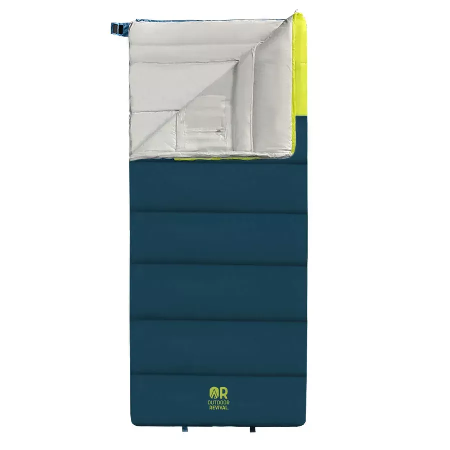 Outdoor Revival Redwood Sleeping Bag 25° - Teal & Lime