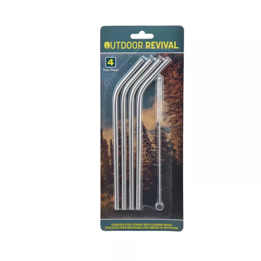 Outdoor Revival Stainless Steel Drinking Straws - Stainless Steel