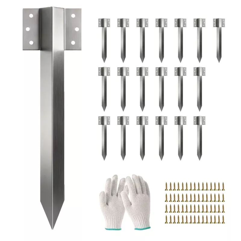 Outsunny 20 Pack Railway Sleeper Brackets 41 Cm Galvanised Sleeper Stakes