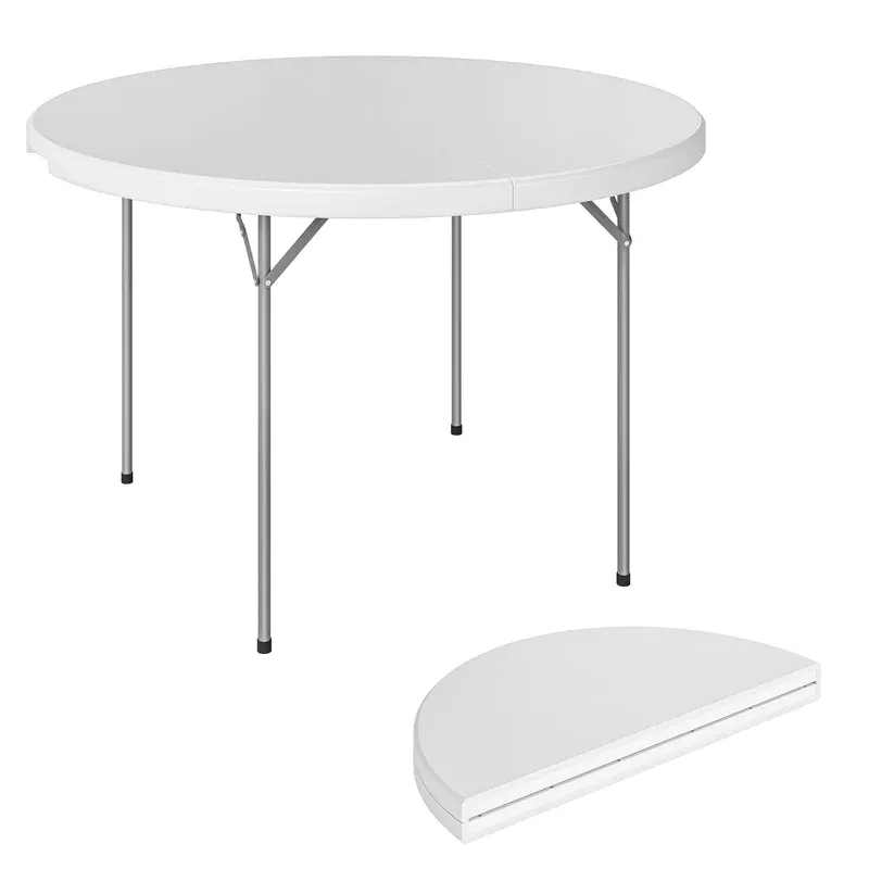 Outsunny 4ft Picnic Table Folding Heavy Duty White
