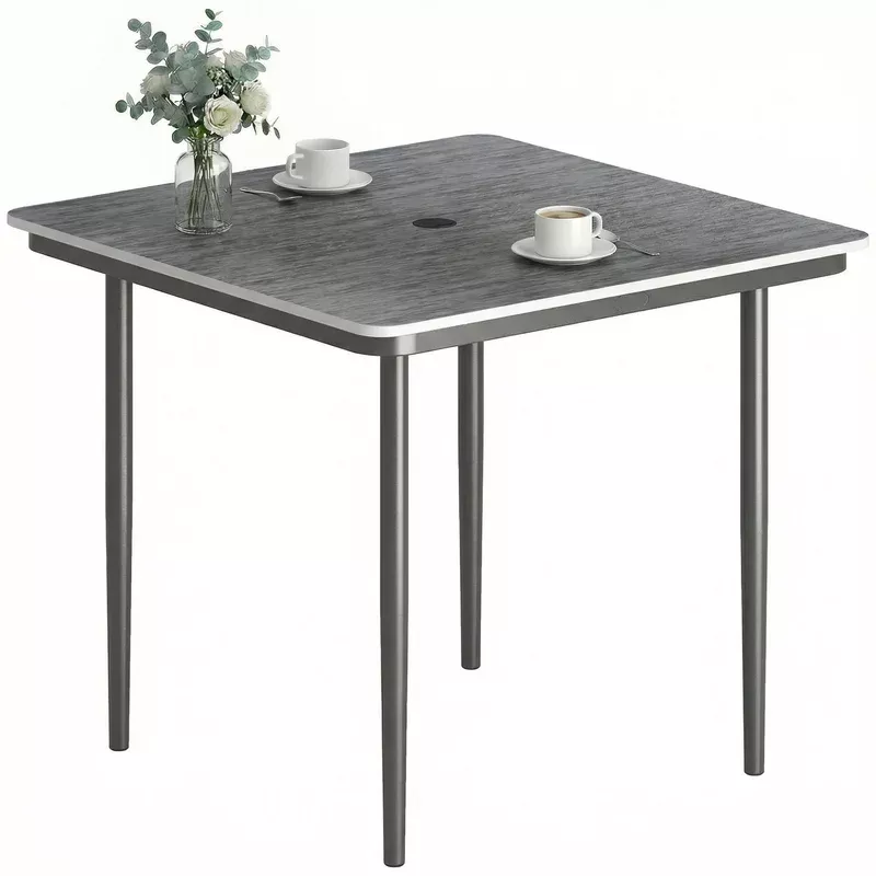 Outsunny Garden Dining Table Outdoor Table With Umbrella Hole