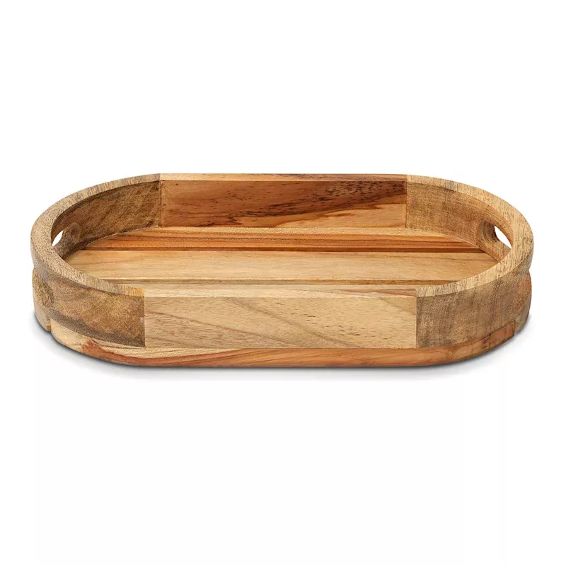 Oval Wood Decorative Tray, 10x6