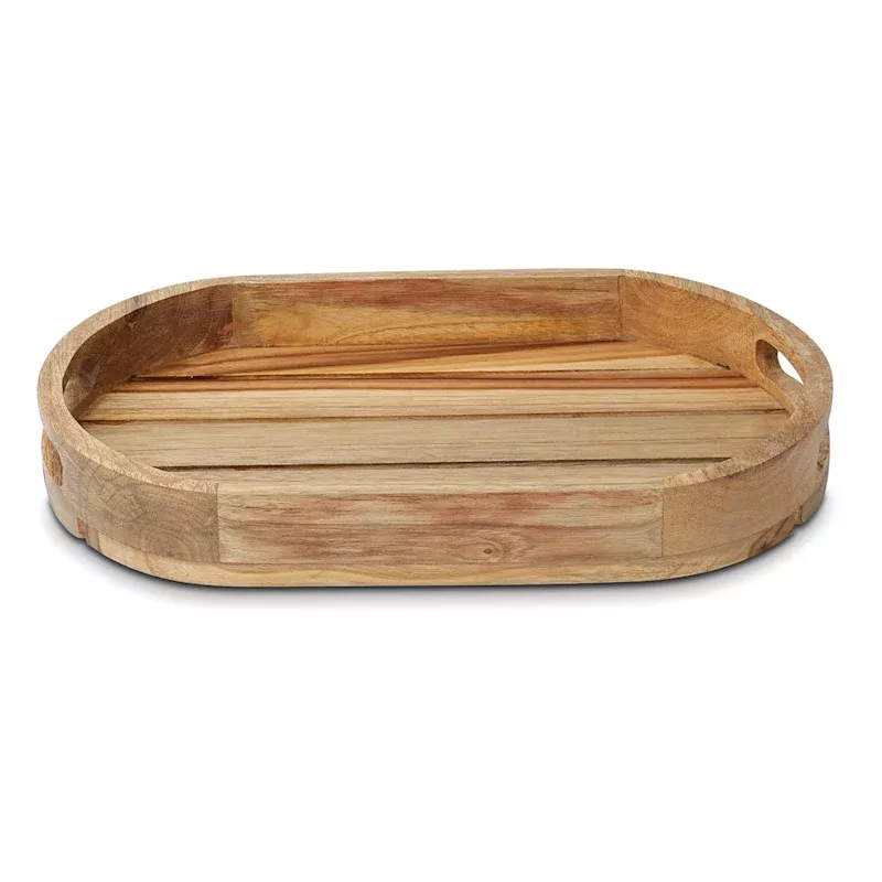 Oval Wood Decorative Tray, 12x8
