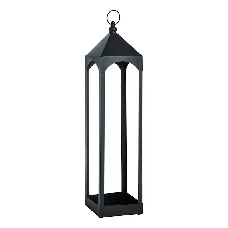 Oversized Black Metal Floor Lantern, Large