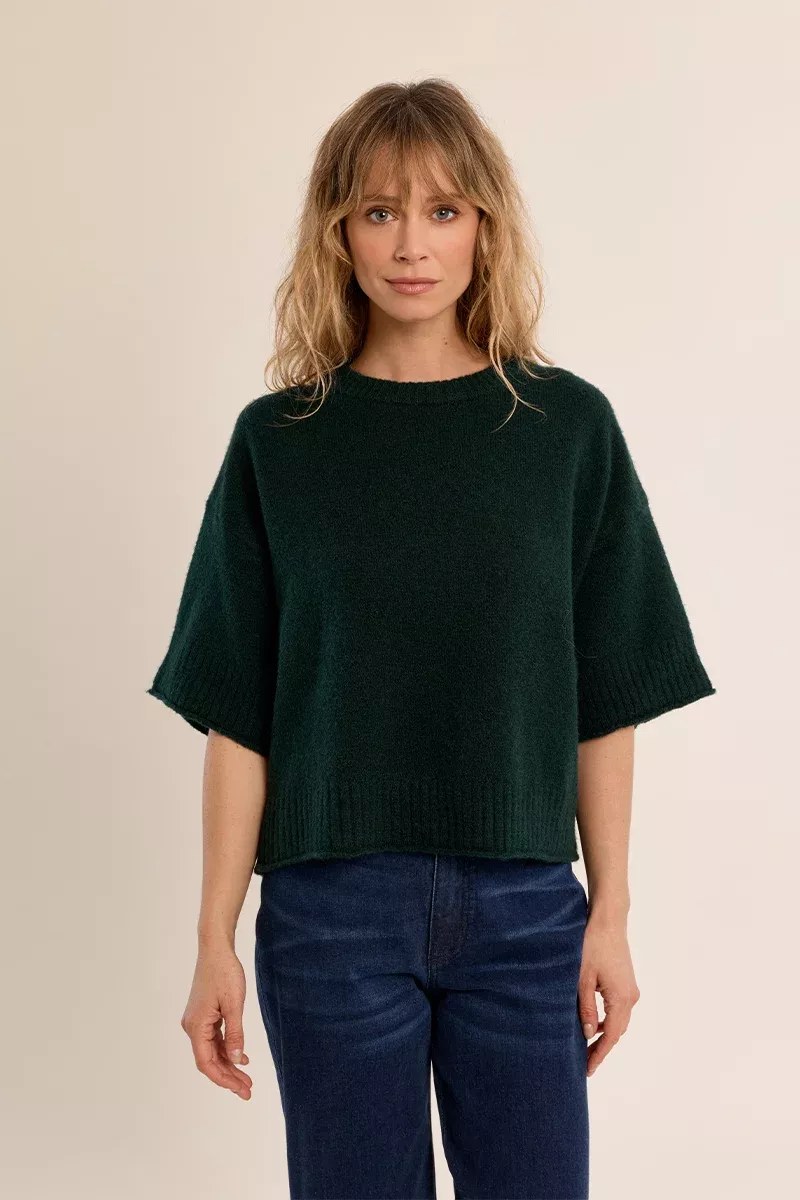 Oversized Sweater Tee - Forrest Green