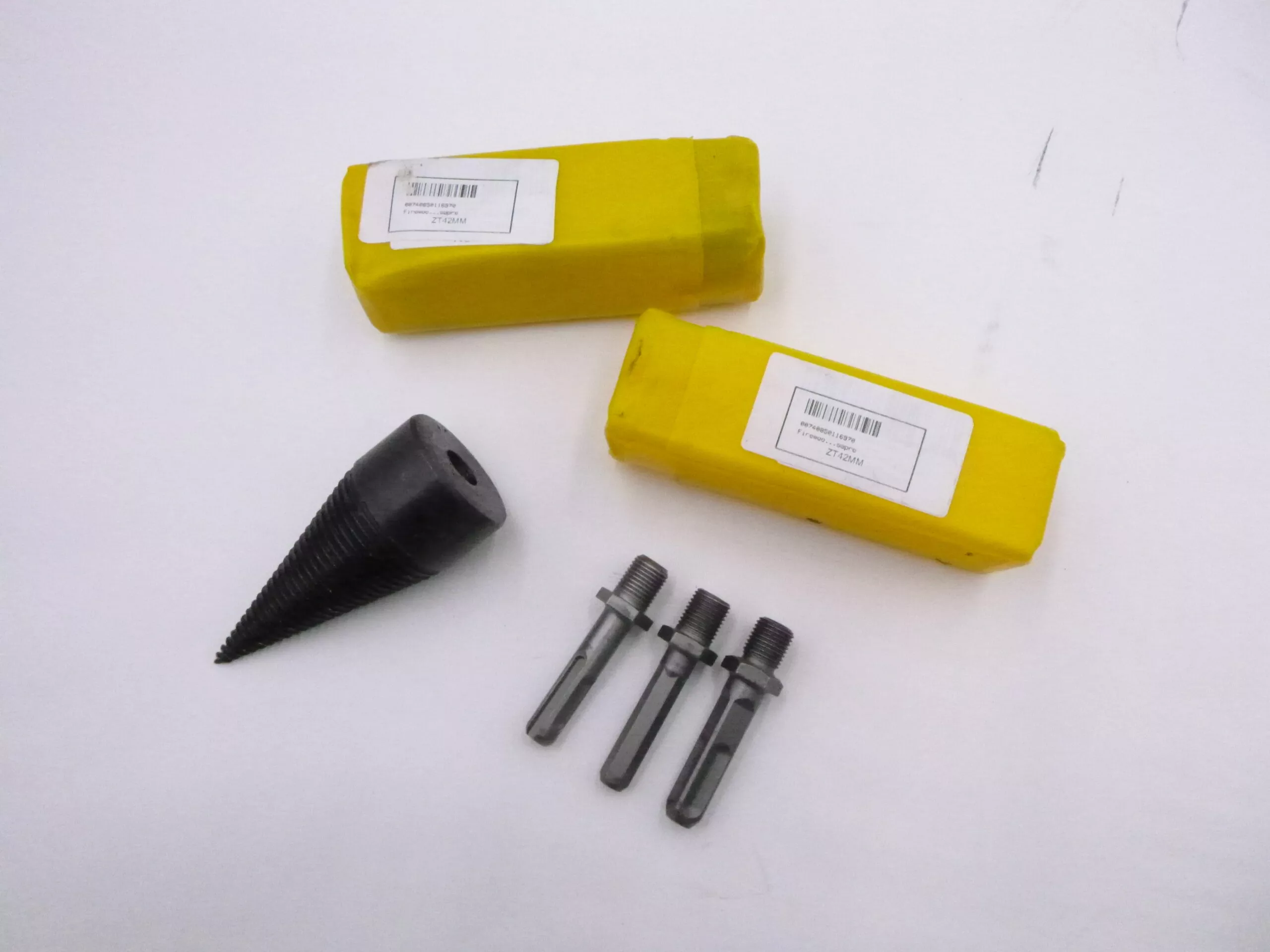 Pack Of 2 Firewood Drill Bit 4PCS Log Splitter Cone Hex Square Round ZT42MM