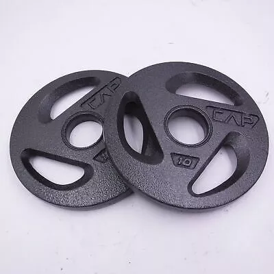 Pair of 10 LB CAP Cast Iron Olympic 2″ Weight Plates (20 pounds total)