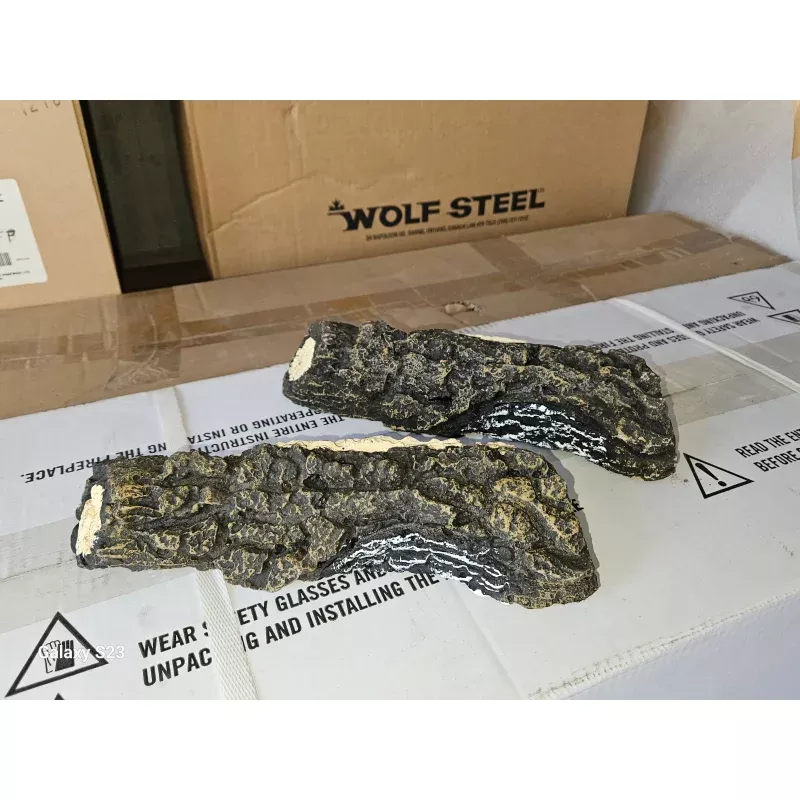 Pair of Extra Top Ceramic Fireplace Logs for Vented Gas Logs A-0544