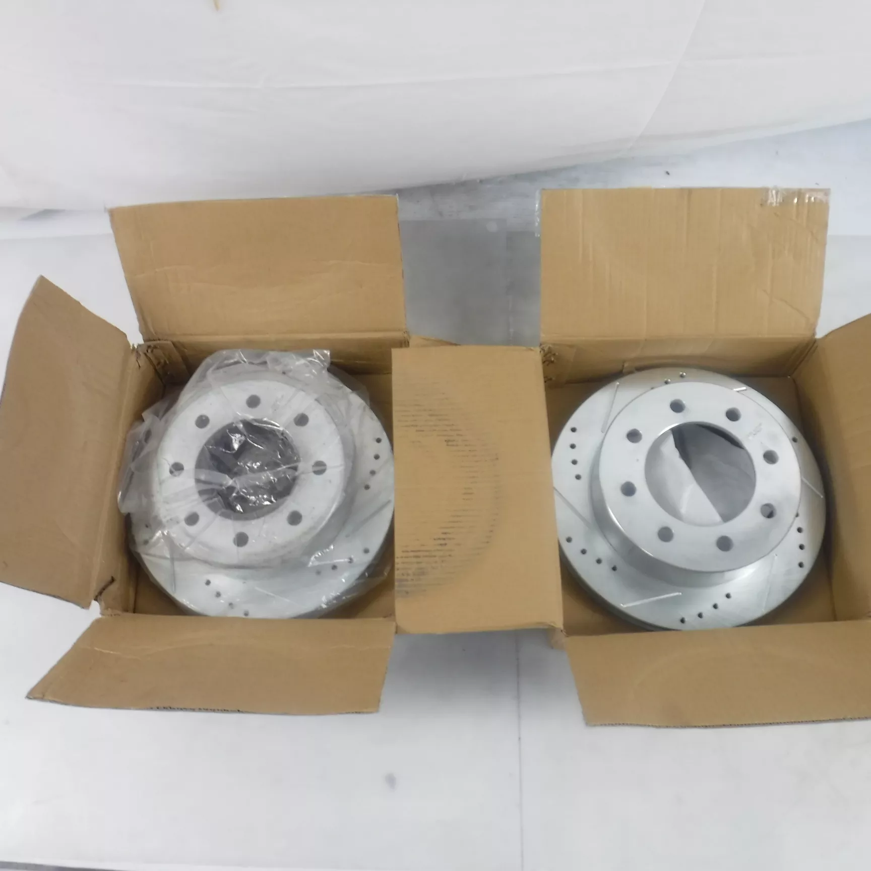 Pair Front Drilled Slotted Brake Rotors For 2000-2002 Dodge Ram 2500 3500