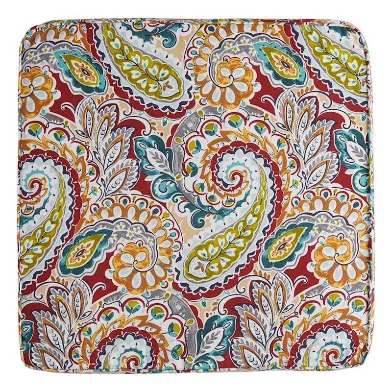 Paisley Chili Outdoor Deep Seat Cushion