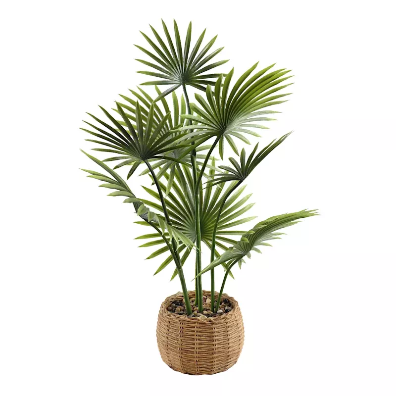 Palm Plant in Cement Pot, 31"
