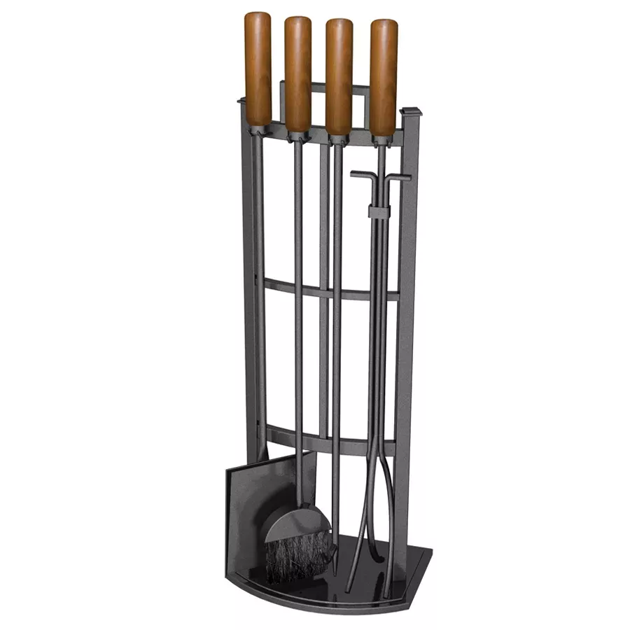 Panacea Mission Fireplace Tool Set - 5 pcs - Black