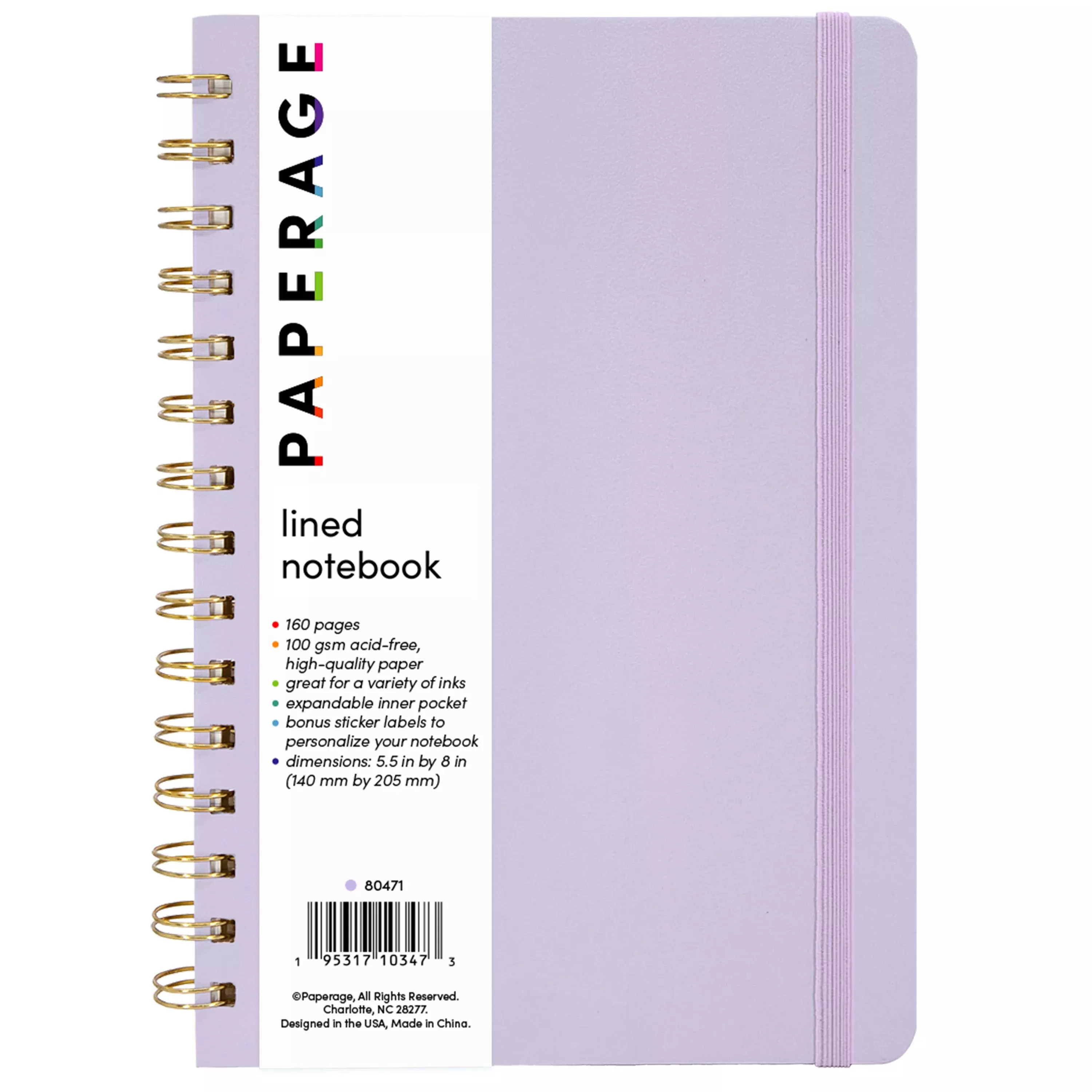 Paperage - Spiral Notebook, Lavender