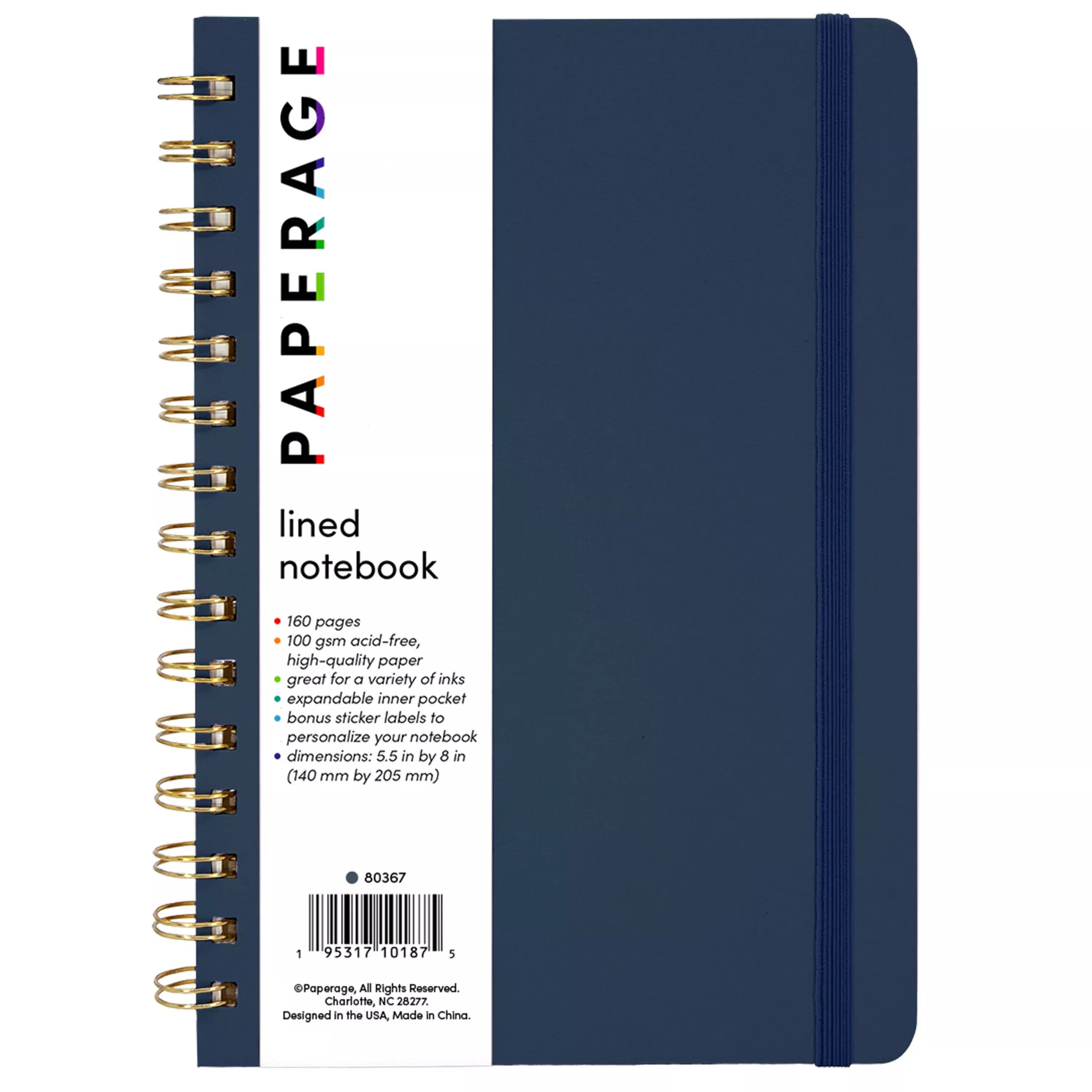 Paperage - Spiral Notebook, Navy