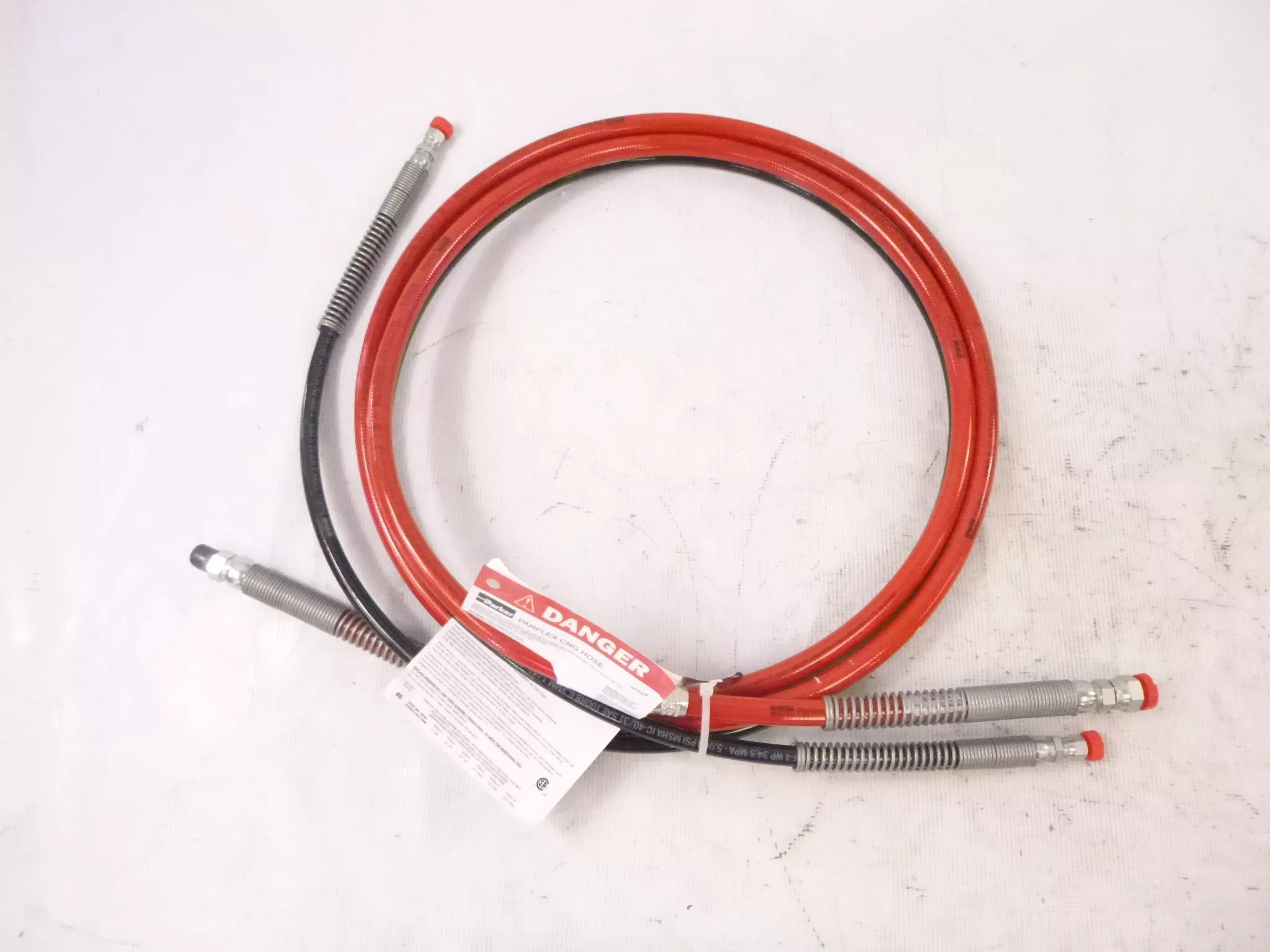 Parker 12′ Compressed Natural Gas Hose Electrically Conductive 3/8″ID 5000PSI