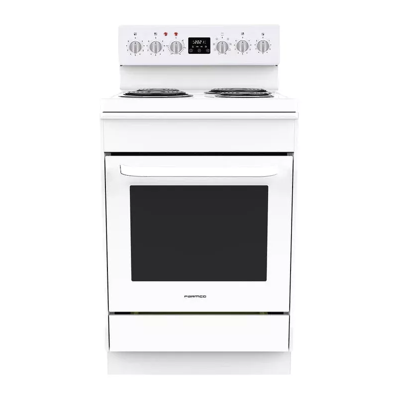 Parmco 600mm White Freestanding 8 Function Stove with Coil Cooktop FS60WR8
