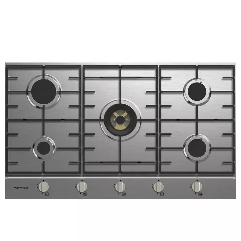 Parmco 900mm Stainless Steel 4 Burner + Wok Gas Cooktop I Series 7