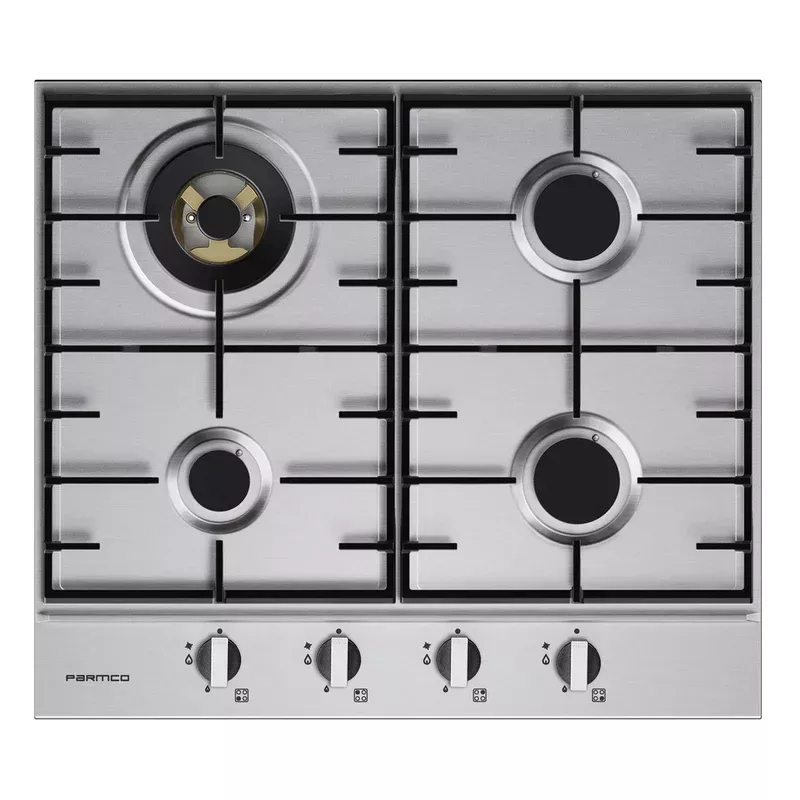 Parmco Gas Cooktop 600mm Stainless 3 Burner + Wok
