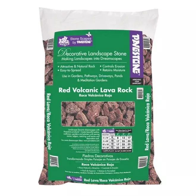 Pavestone 54341 Red Lava Decorative Landscape Stone, 0.5 Cu. Ft