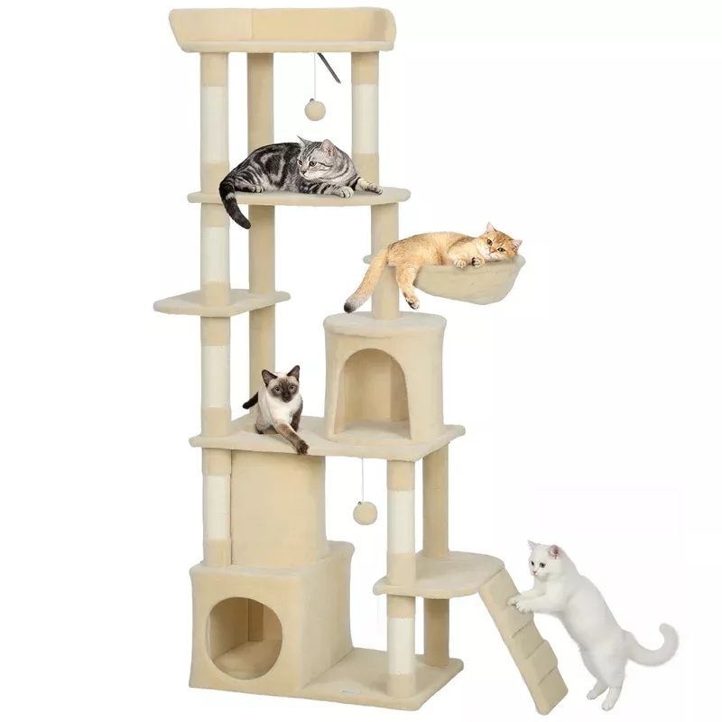 PawHut 170 Cm Cat Tree Large Cat Tower With 7 Scratching Posts