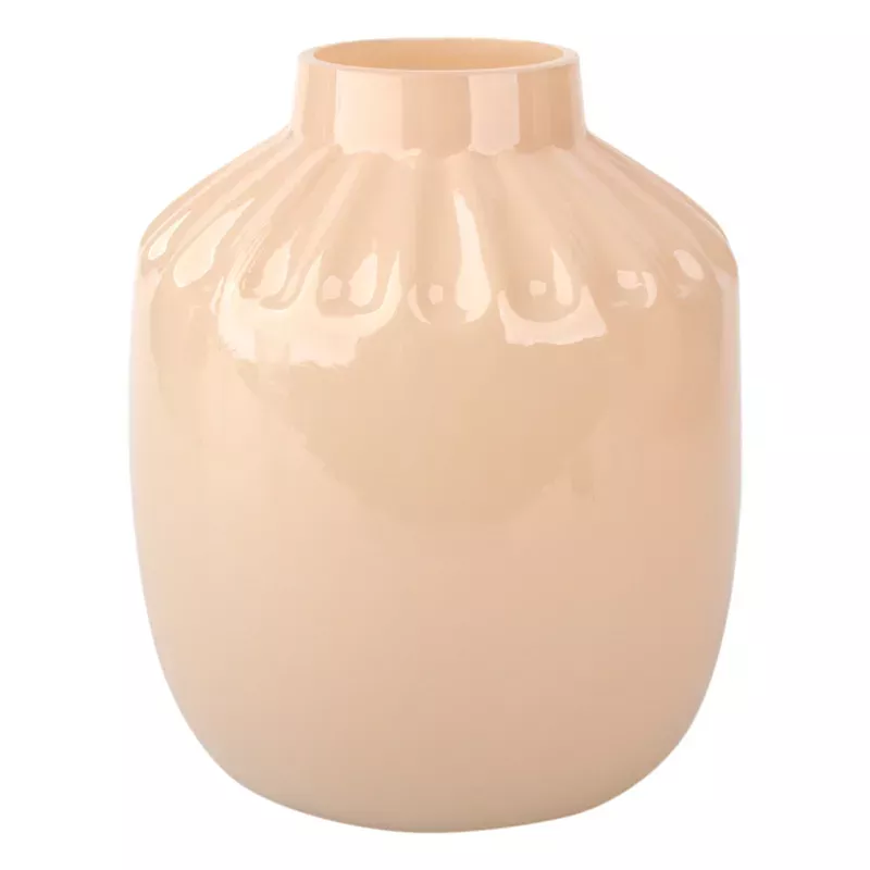 Peach Glass Vase, 6"