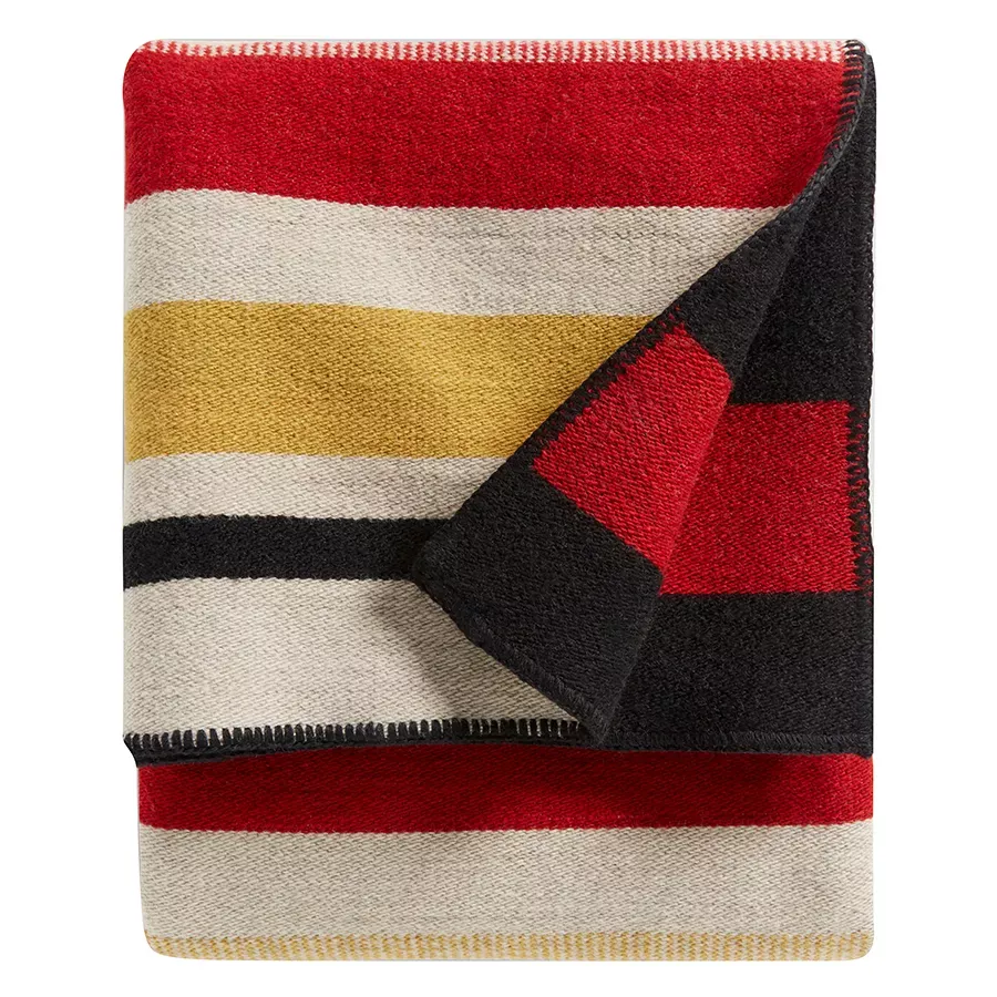 Pendleton Boulder Stripe Bridger Wool Throw w/ Carrier - 66"x54"
