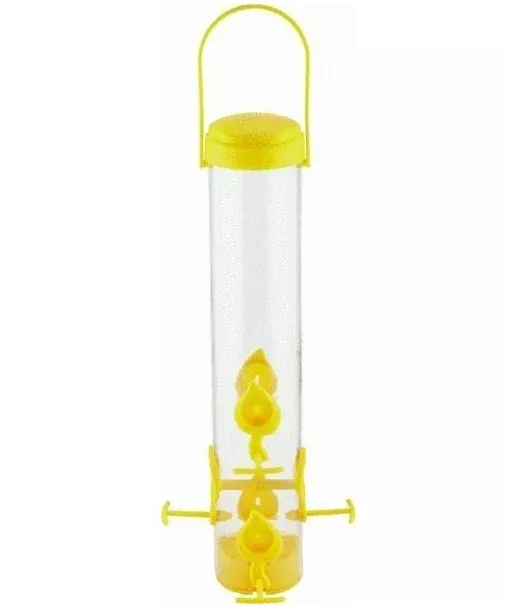 Perky-Pet 481 Classic Finch Tube Bird Feeder, Yellow