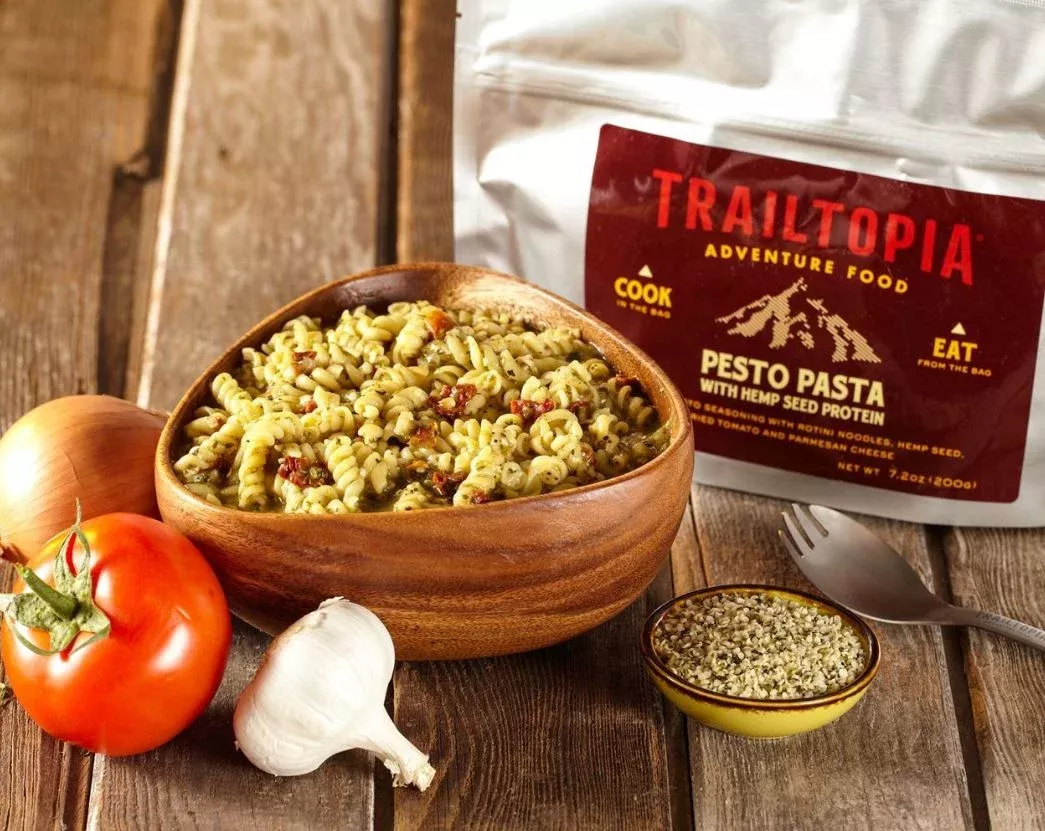 Pesto Pasta with Hemp Seed Protein