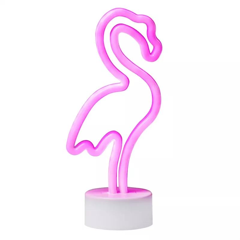 Pink Flamingo Neon Light Stand, 10.5"
