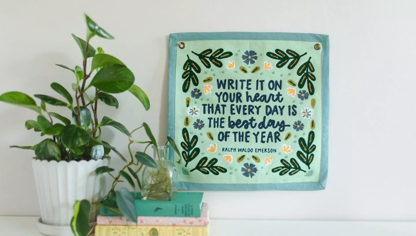 Pippi Post - Best Day of the Year Embroidered Canvas Banner