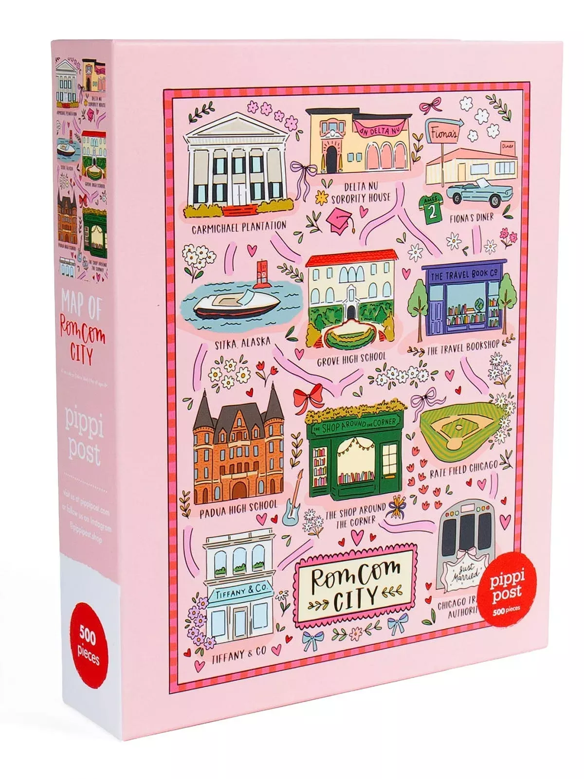 Pippi Post - Rom Com City Map Puzzle, 500 Pieces