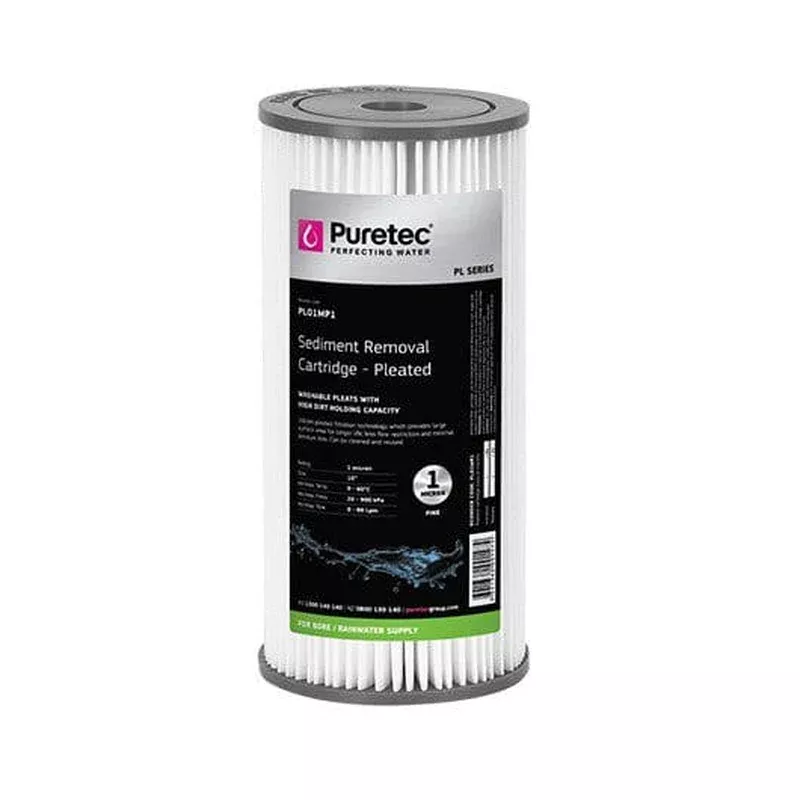 PL01MP1 Puretec Pleated Sediment Cartridge 10 inch MP 1 Micron