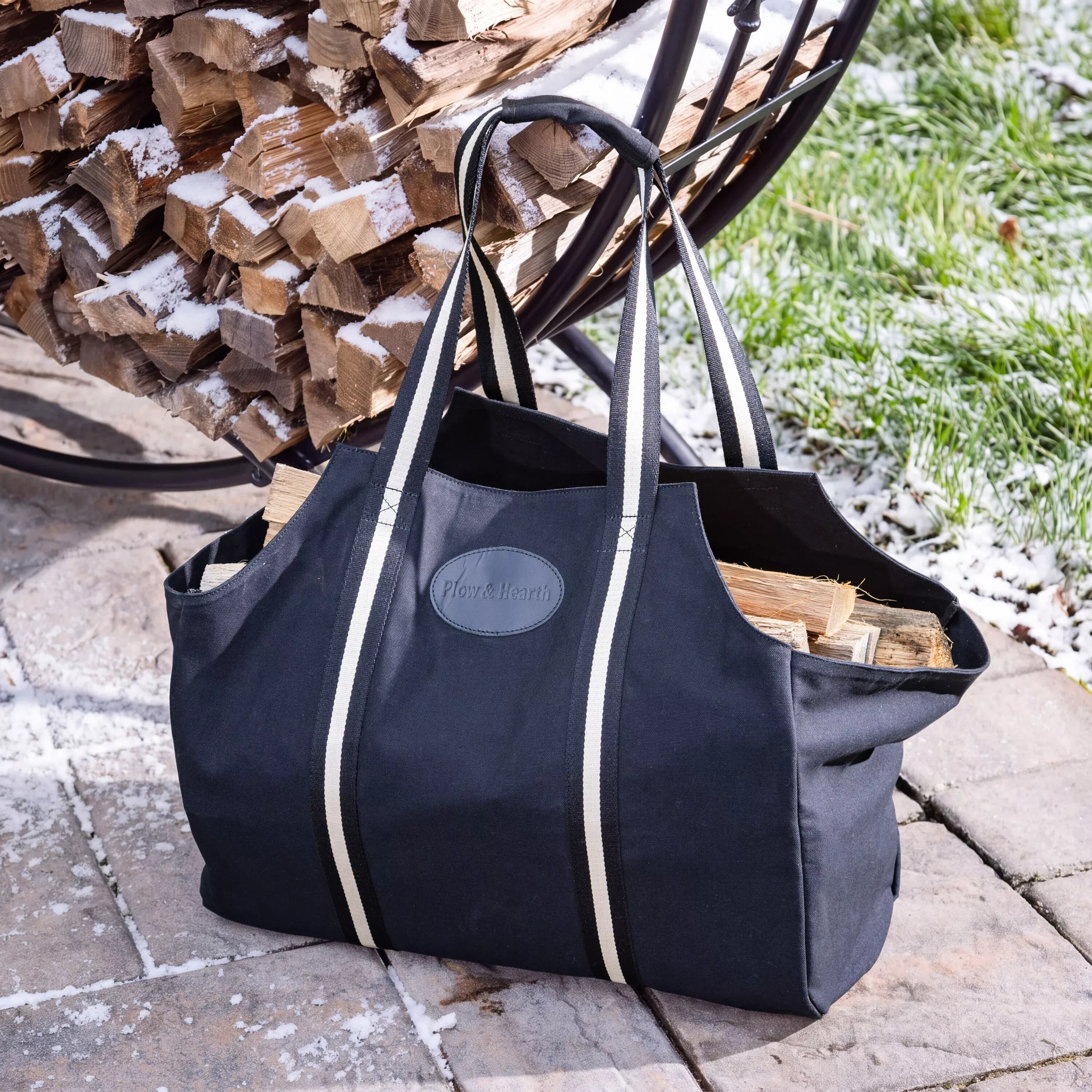 Plow & Hearth Canvas Log Tote