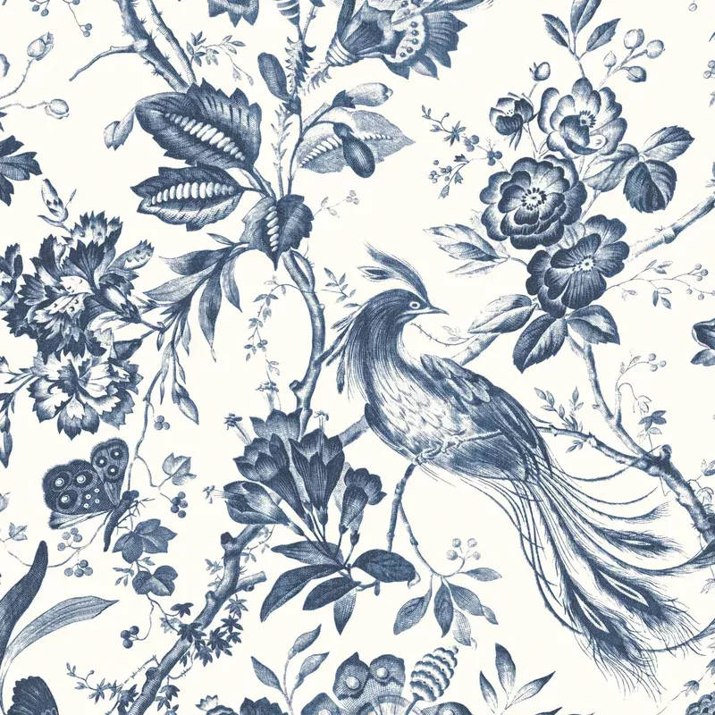Plumage Porcelain Blue Wallpaper
