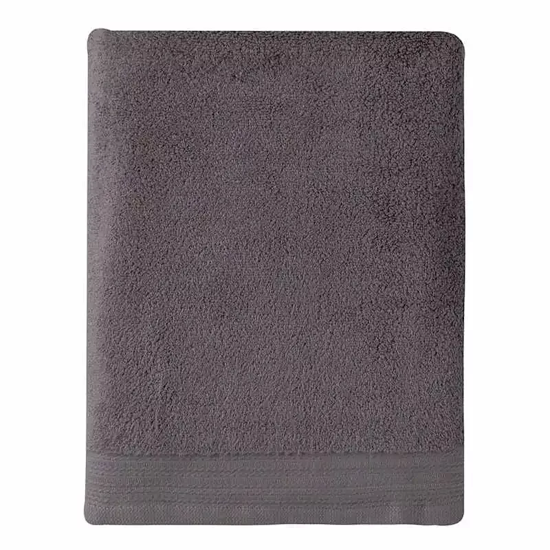 Plush Performance Solid Dark Grey Bath Sheet, 35x63